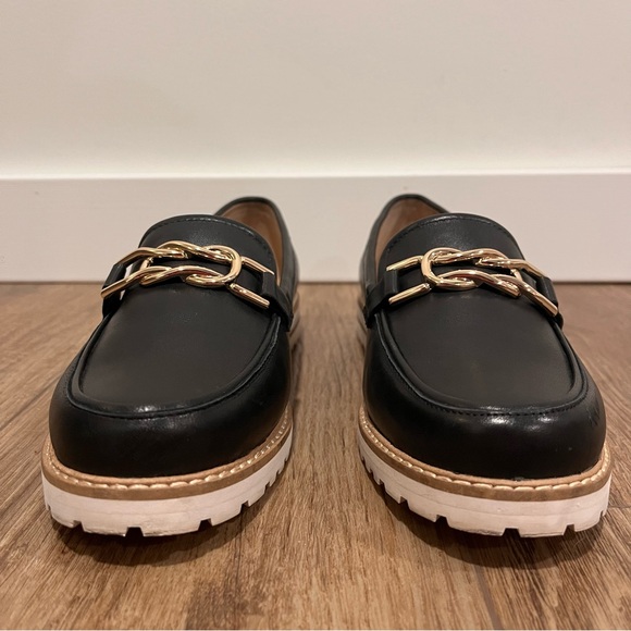 Talbots Black Buckle Leather Loafers - Picture 9 of 16